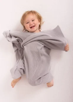 Bambusowy kocyk niemowlęcy szary 75x100 cm  | Thai - BabyMatex
