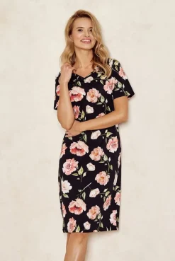 Bawełniana koszula nocna w kwiaty - Peony | Taro 3134