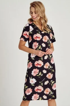 Bawełniana koszula nocna w kwiaty - Peony | Taro 3134