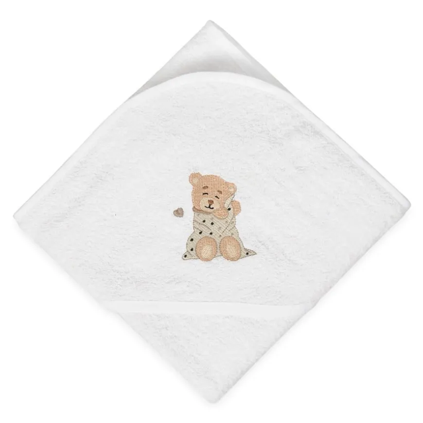 Białe okrycie kąpielowe frotte 100x100 | Maxi - BabyMatex