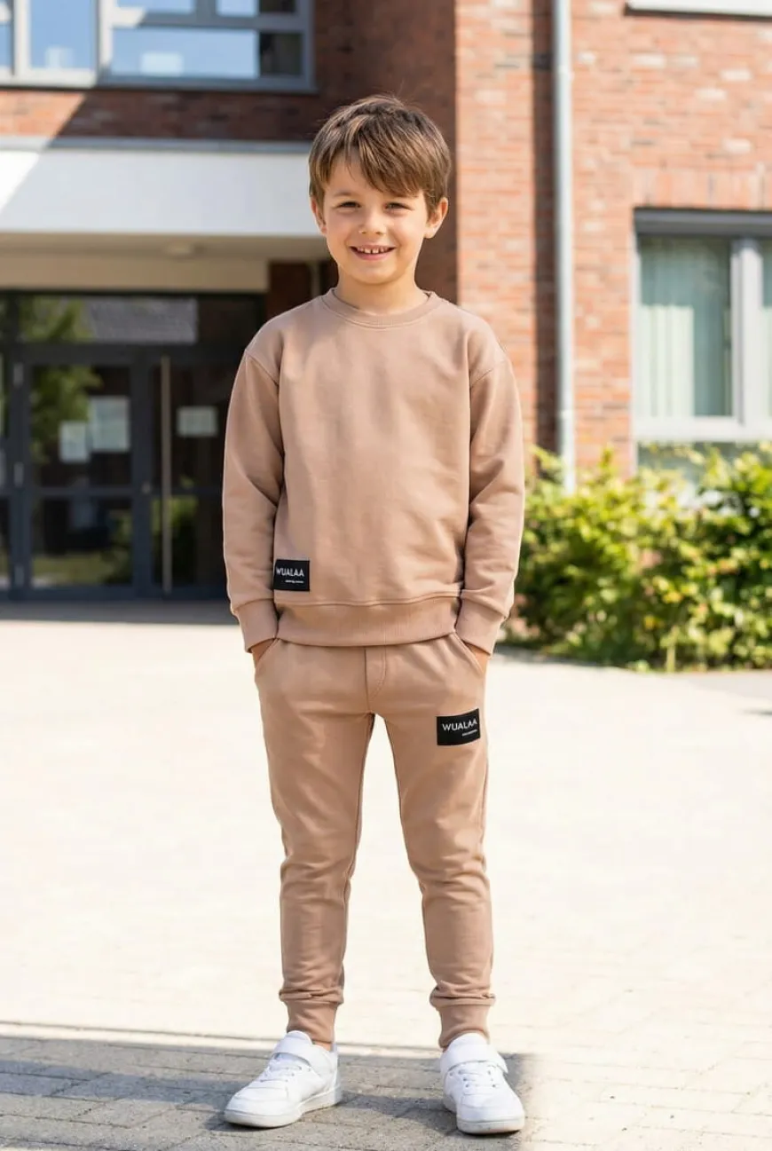 Bluza chłopięca oversize z lini basic Wally/Kawa - Wualaa by dolce sonno