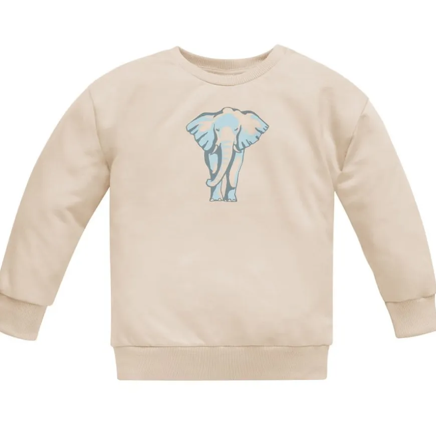 Bluza dla chłopca beżowa ze słoniem - Safari | Pinokio
