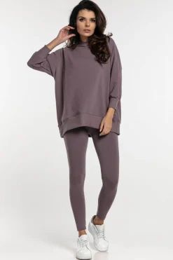 Bluza dresowa damska z rękawem 3/4 Simple/Moor - Dolce Sonno
