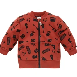 Bluza dziecięca rozpinana czerwona w instrumenty muzyczne - Let's Rock | Pinokio