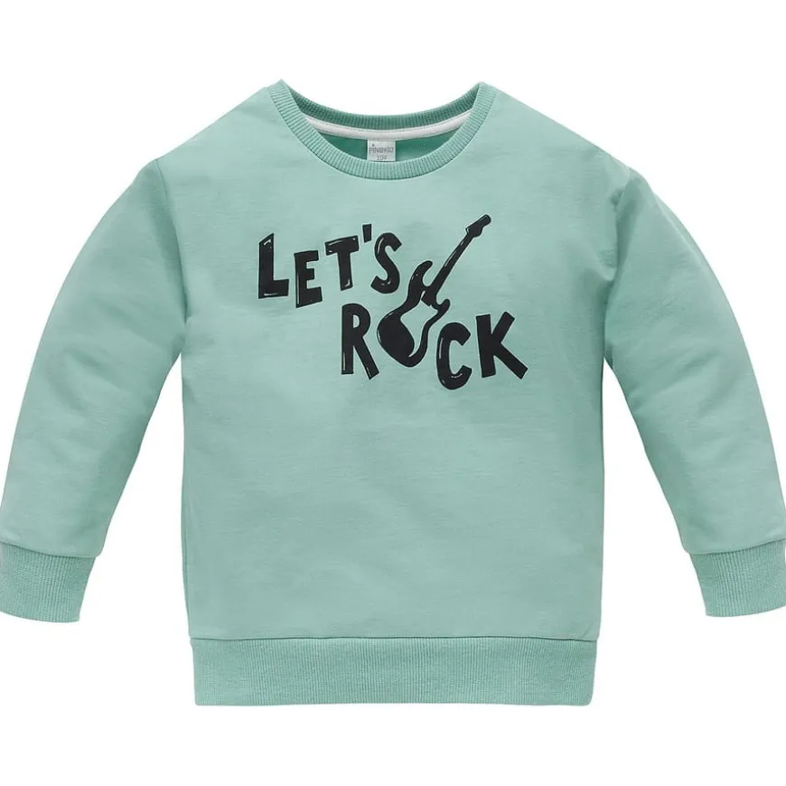 Bluza dziecięca zielona z napisem - Let's Rock | Pinokio