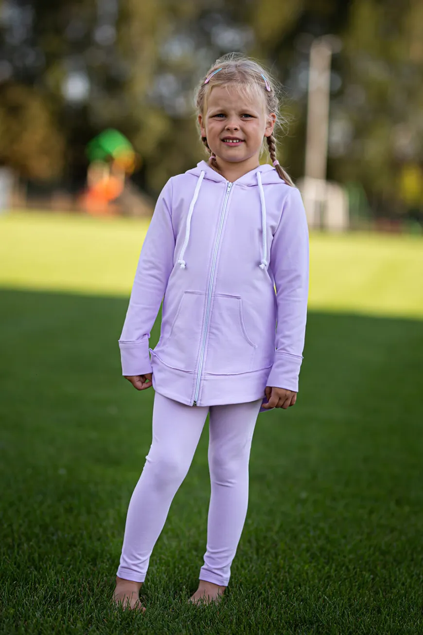 Bluza dziewczęca z kapturem rozpinana Cocco/Lilac - Wualaa by dolce sonno