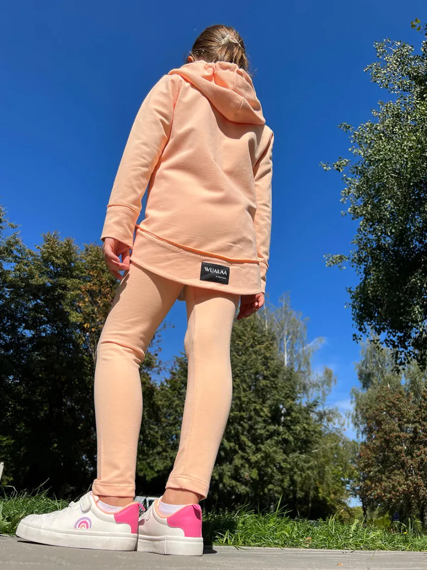 Bluza dziewczęca z kapturem rozpinana Cocco/Orange - Wualaa by dolce sonno
