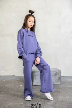 Bluza dziewczęca z marszczonym rękawem Aria/Fiolet - MashMnie