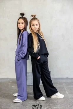Bluza dziewczęca z marszczonym rękawem Aria/Fiolet - MashMnie
