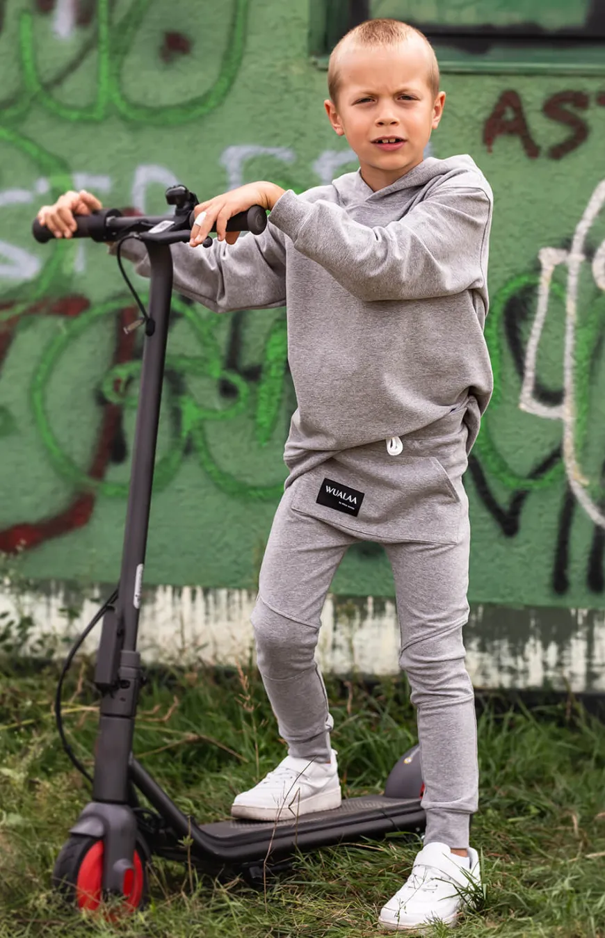 Bluza z kapturem dla chłopca Chilly/Szary melanż - Wualaa by dolce sonno