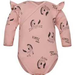 Body kopertowe niemowlęce z długim rękawem Funny Zebra Blush - Dolce Sonno