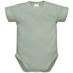 Body kopertowe z krótkim rękawem zielony prążek - Lovely Day | Pinokio