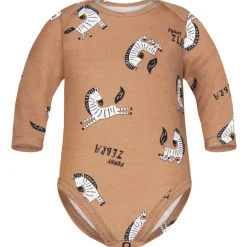 Body z długim rękawem dla dzieci Funny Zebra Beż - Dolce Sonno