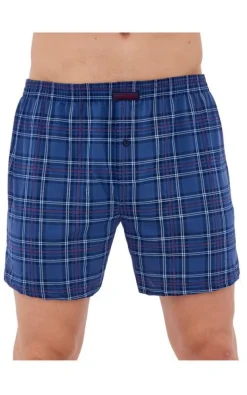 Bokserki męskie klasyczne bawełniane Comfort - jeans kratka | Cornette 002/292