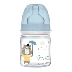 Butelka antykolkowa 120ml szeroka Bonjour Paris - niebieska | Canpol 35/231