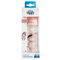 Butelka antykolkowa 240ml szeroka Bonjour Paris - różowa | Canpol 35/232