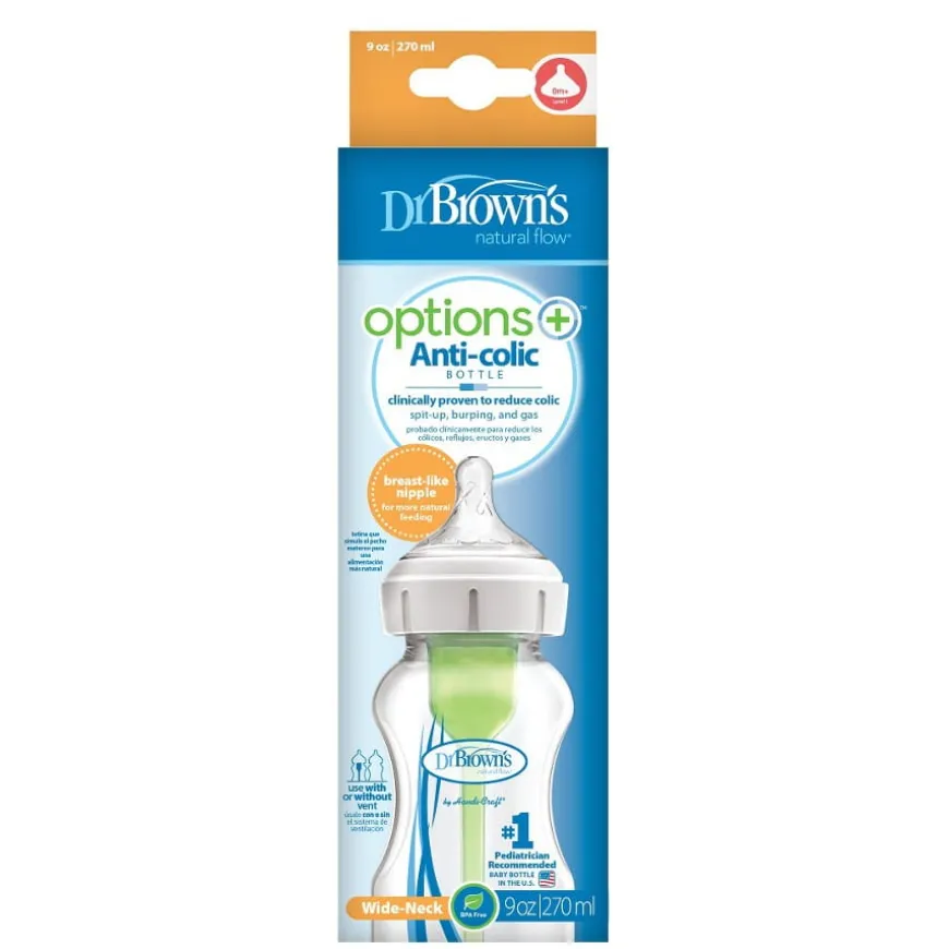 Butelka antykolkowa z szeroką szyjką 270ml OPTIONS PLUS | Dr.Brown's