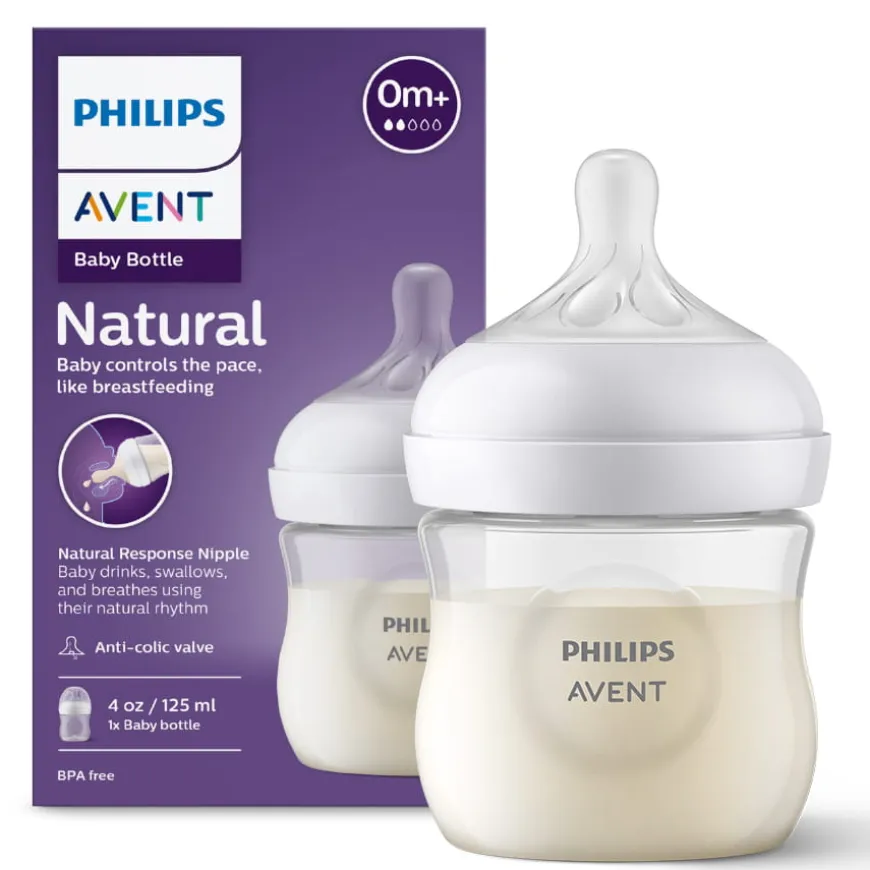 Butelka do karmienia Philips Avent Natural Responsywna 125ml ze smoczkiem 0m+ | SCY900/01