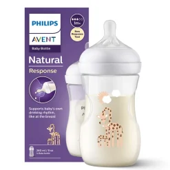 Butelka do karmienia Philips Avent Natural Responsywna dekor 260ml ze smoczkiem 1m+