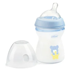 Butelka Natural Feeling plastikowa Chicco do karmienia 2m+ 250ml niebieska