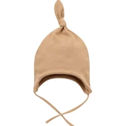 Czapka niemowlęca z supełkiem wiązana pod szyją Brąz Wooden Ponny | Pinokio