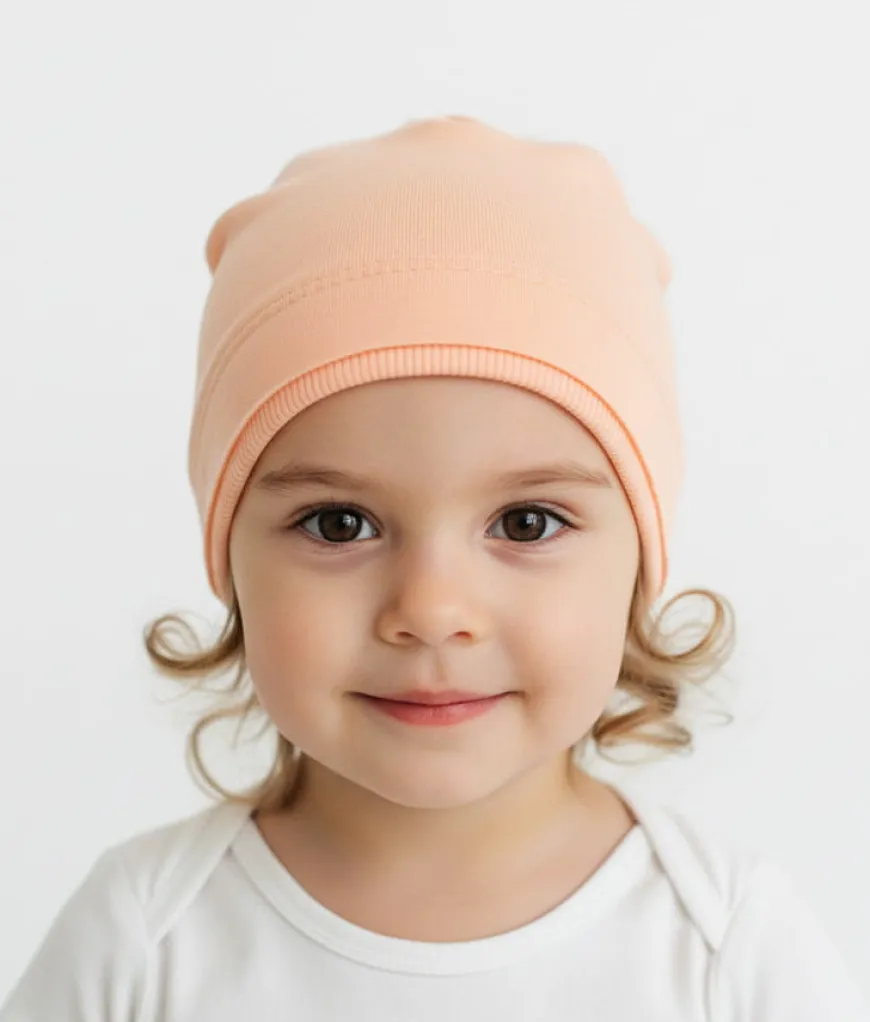 Czapka z dresówki dla niemowląt i dzieci Miki/ Orange - Dolce Sonno