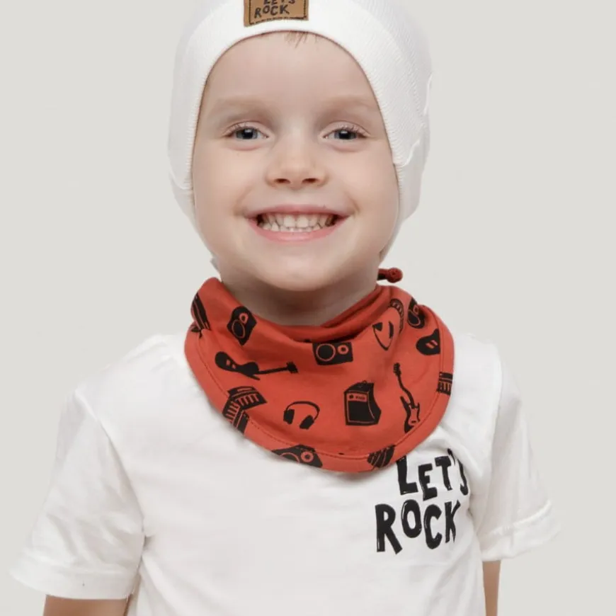 Czapka z prążka dla dzieci ecru - Let's Rock | Pinokio