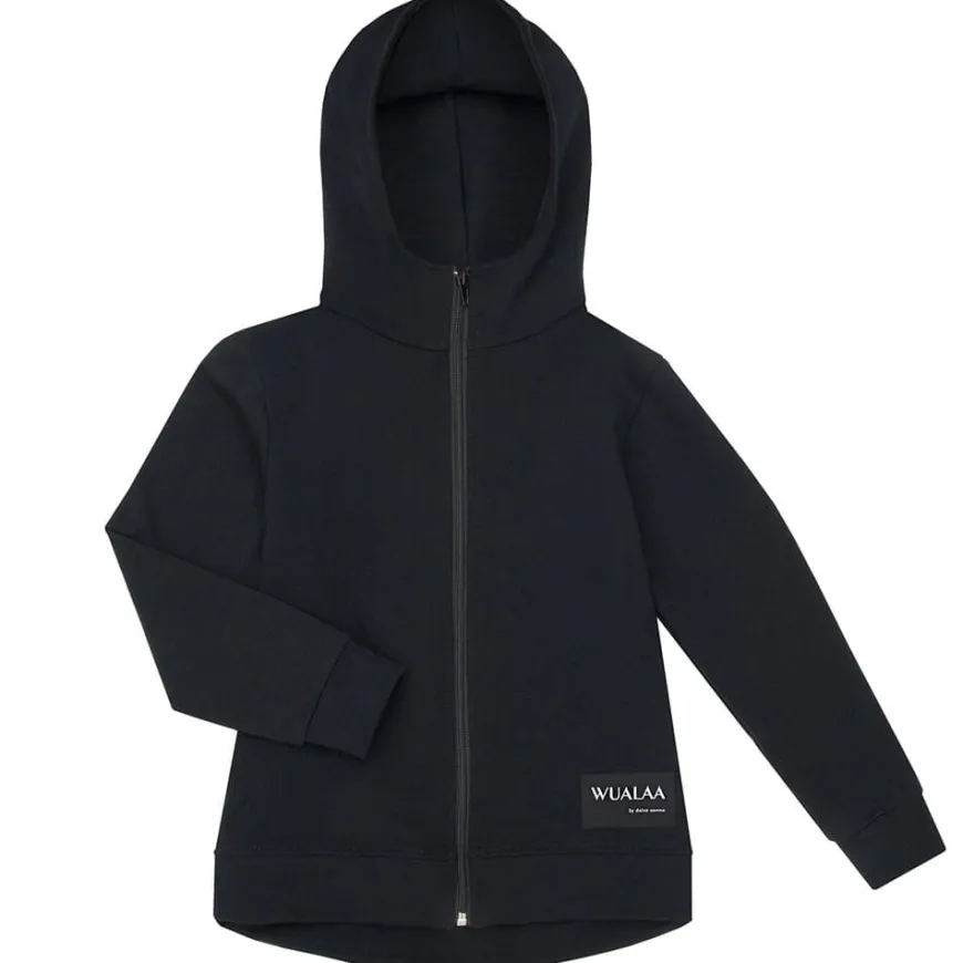 Czarna bluza rozpinana z kapturem dla chłopca typu parka Flavi - Wualaa by dolce sonno