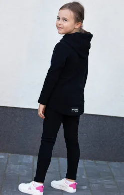 Czarne legginsy prążkowane dla dziewczynki Poppy - Dolce Sonno