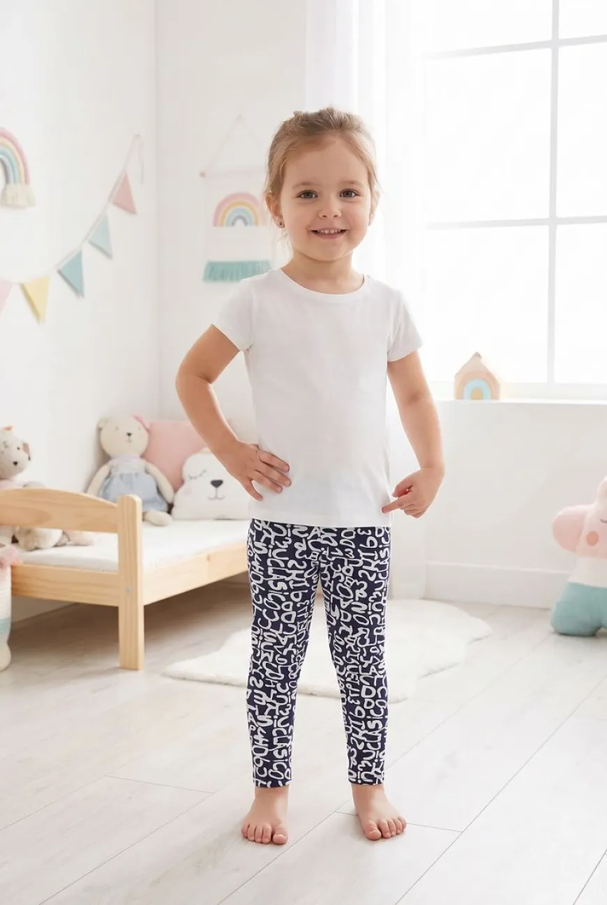 Dziewczęce legginsy Dolce Sonno - Litery