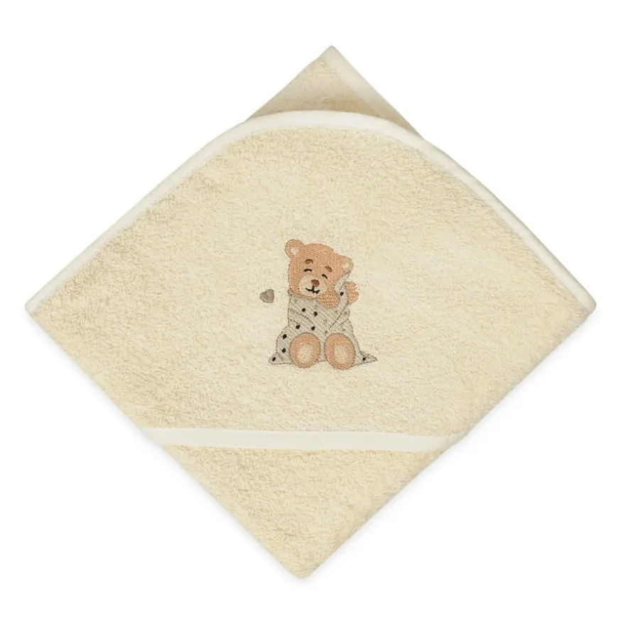 Ecru okrycie kąpielowe frotte 100x100, ecru | Maxi - BabyMatex