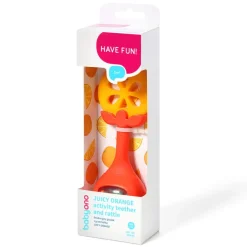 Edukacyjny gryzak z grzechotką Juicy Orange | Babyono 499/01