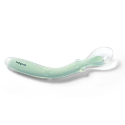 Elastyczna silikonowa łyżeczka - zielona | Babyono 785-02