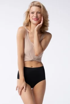 Figi damskie bezszwowe Amber Maxi - czarne | Julimex