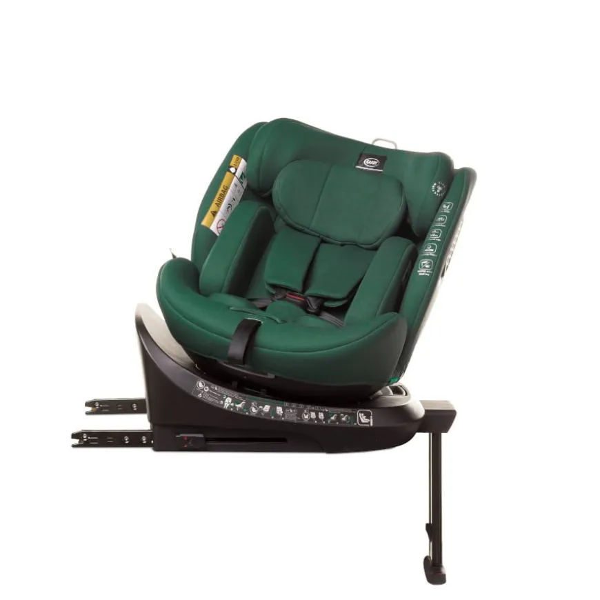 Fotelik samochodowy z obrotową bazą ENZO-FIX 40 - 150cm DARK GREEN I-SIZE 4BABY