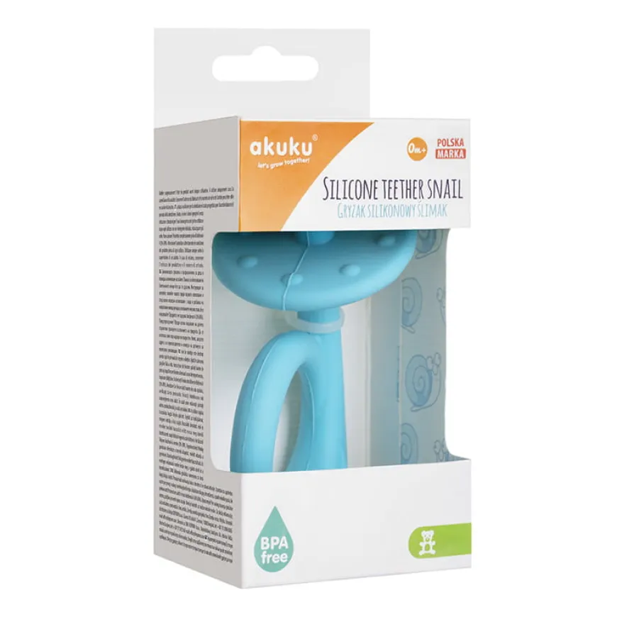 Gryzak silikonowy Ślimak Blue Akuku A0114 - Akuku
