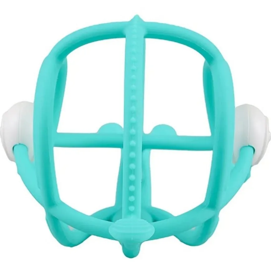 Gryzak silikonowy z grzechotką ślimak teal | Mombella 00604