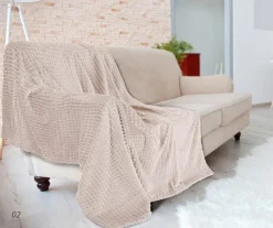 Koc wytłaczany 150x200cm Diamond - Kremowy | Matex TM0421 02