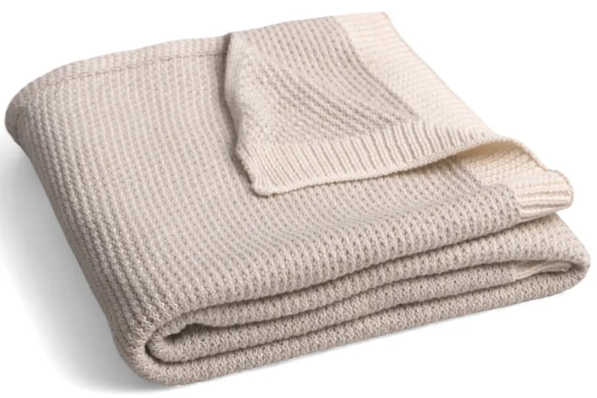 Kocyk dla niemowląt, bawełniany 80 x 100 cm Mini Rattle od BabyMatex - Beżowy