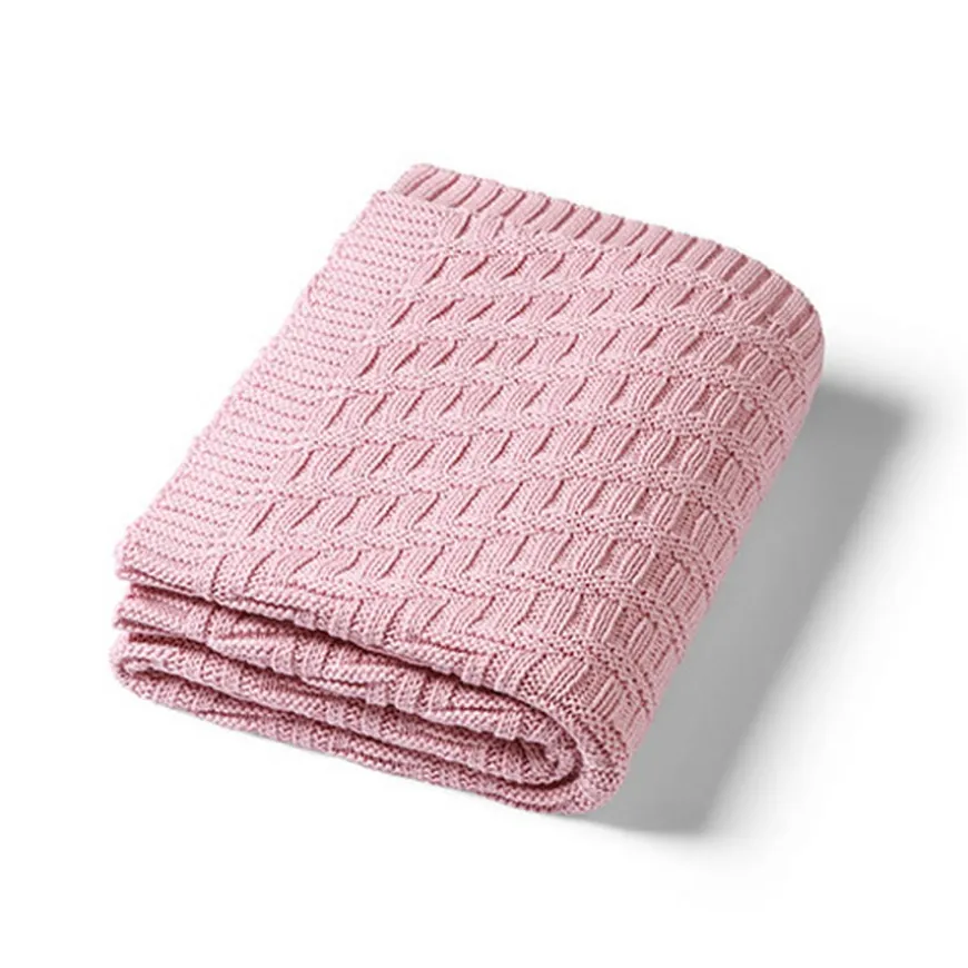Kocyk niemowlęcy 100% Bawełna organiczna - różowy | Babyono 1647/01
