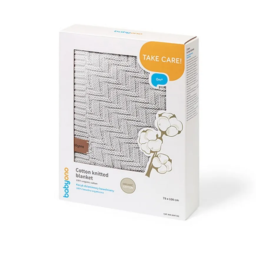 Kocyk niemowlęcy 100% Bawełna organiczna - szary | Babyono 1647/02