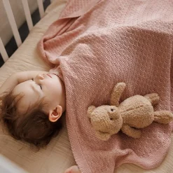 Kocyk niemowlęcy z włókna bambusowego 75x100 cm - Różowy | Babyono 1673/01