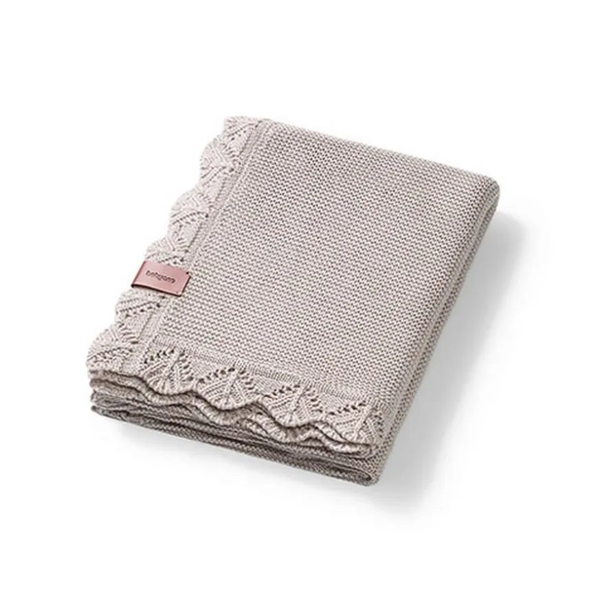 Kocyk niemowlęcy z włókna bambusowego 75x100 cm - beżowy | Babyono 1674/03