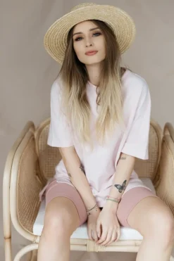 Kolarki,  krótkie legginsy prążkowane Dolly/Blush - Dolce Sonno