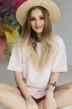 Kolarki,  krótkie legginsy prążkowane Dolly/Blush - Dolce Sonno