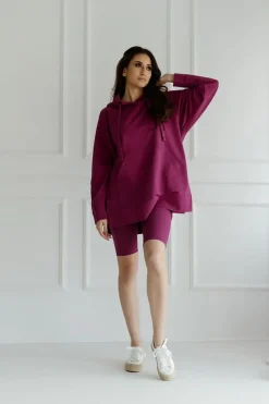 Kolarki, krótkie legginsy prążkowane Dolly/Amarant - Dolce Sonno