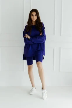 Kolarki, krótkie legginsy prążkowane Dolly/Fiolet - Dolce Sonno