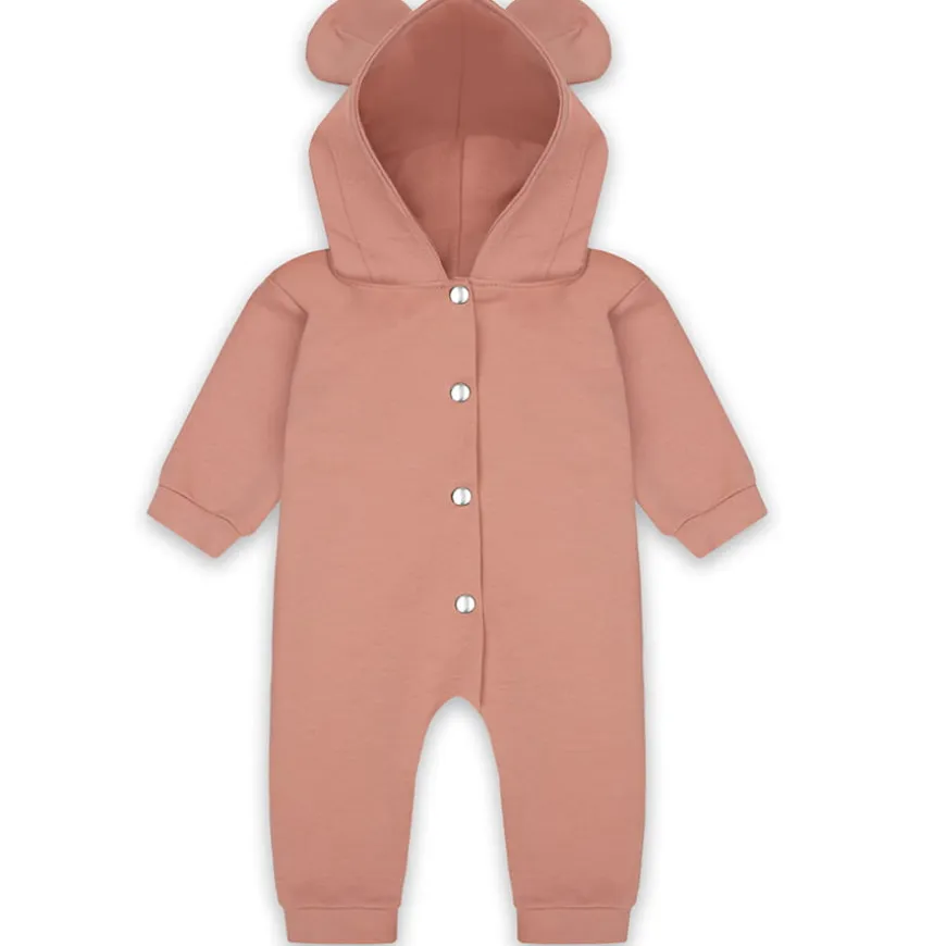 Kombinezon Miś z kapturem zapinany na napy Blush - Dolce Sonno