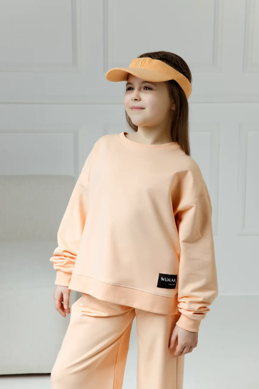 Komplet dresowy Set dla dziewczynki GRACE Orange - Wualaa by dolce sonno