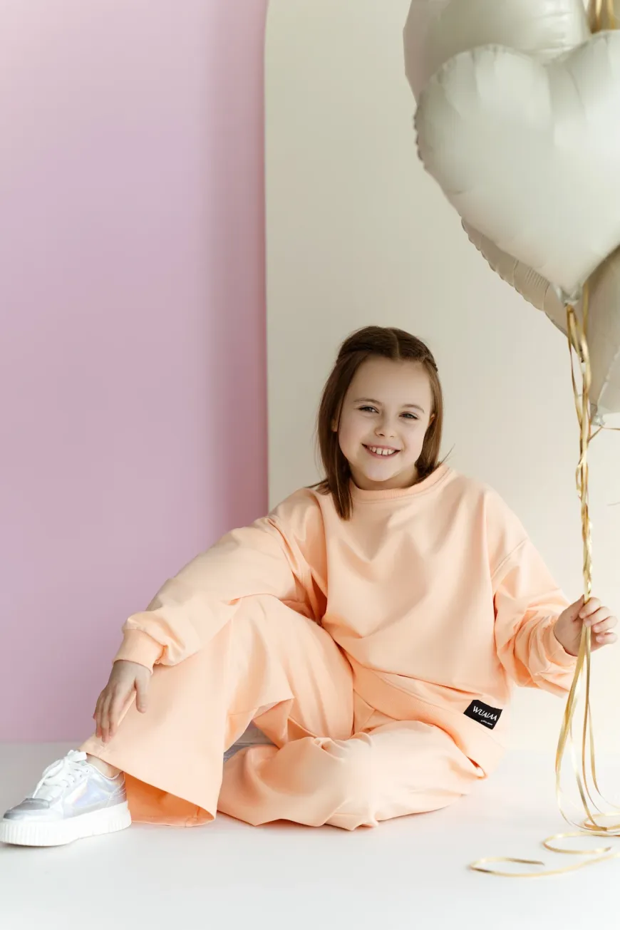 Komplet dresowy Set dla dziewczynki GRACE Orange - Wualaa by dolce sonno